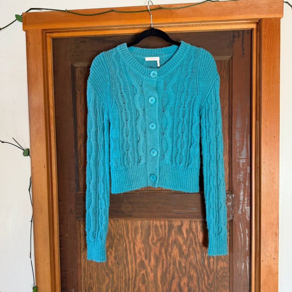 See By Chloé cable-knit wool-blend cardigan, size medium